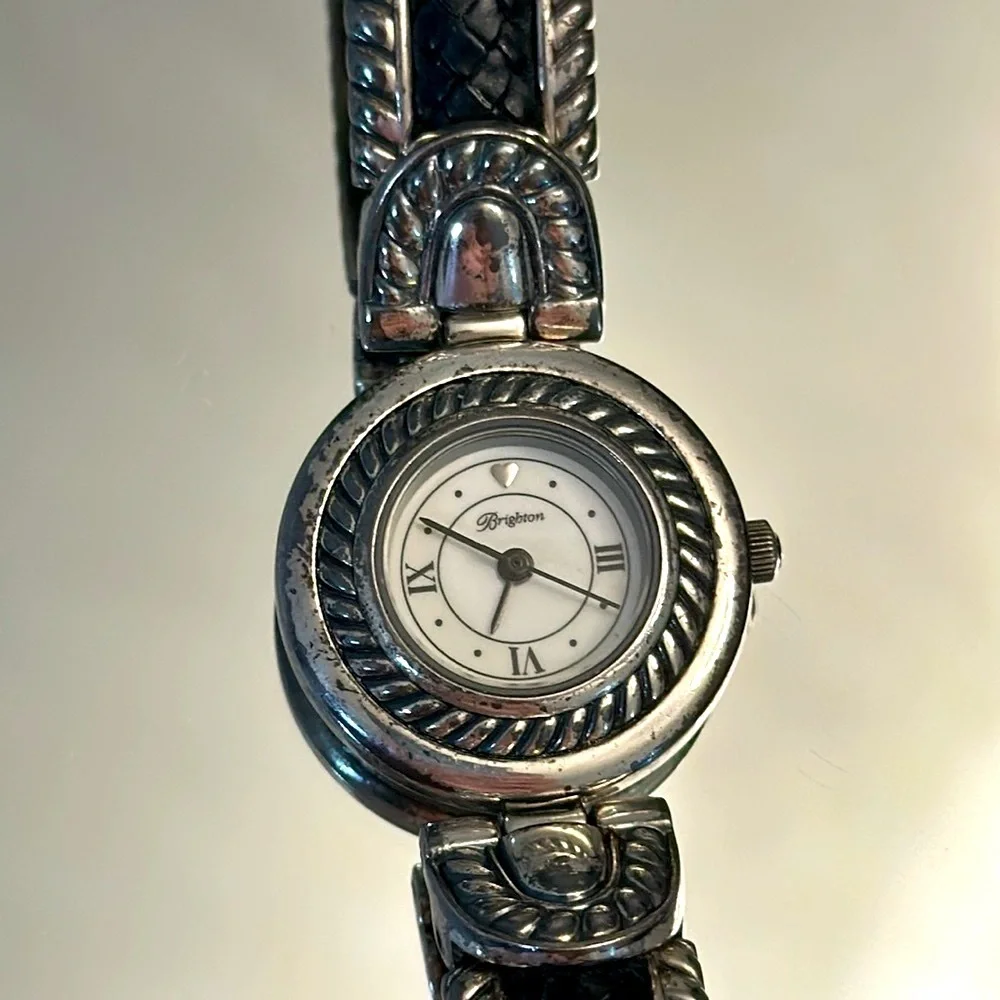 Brighton watch leather and silver​​ accents